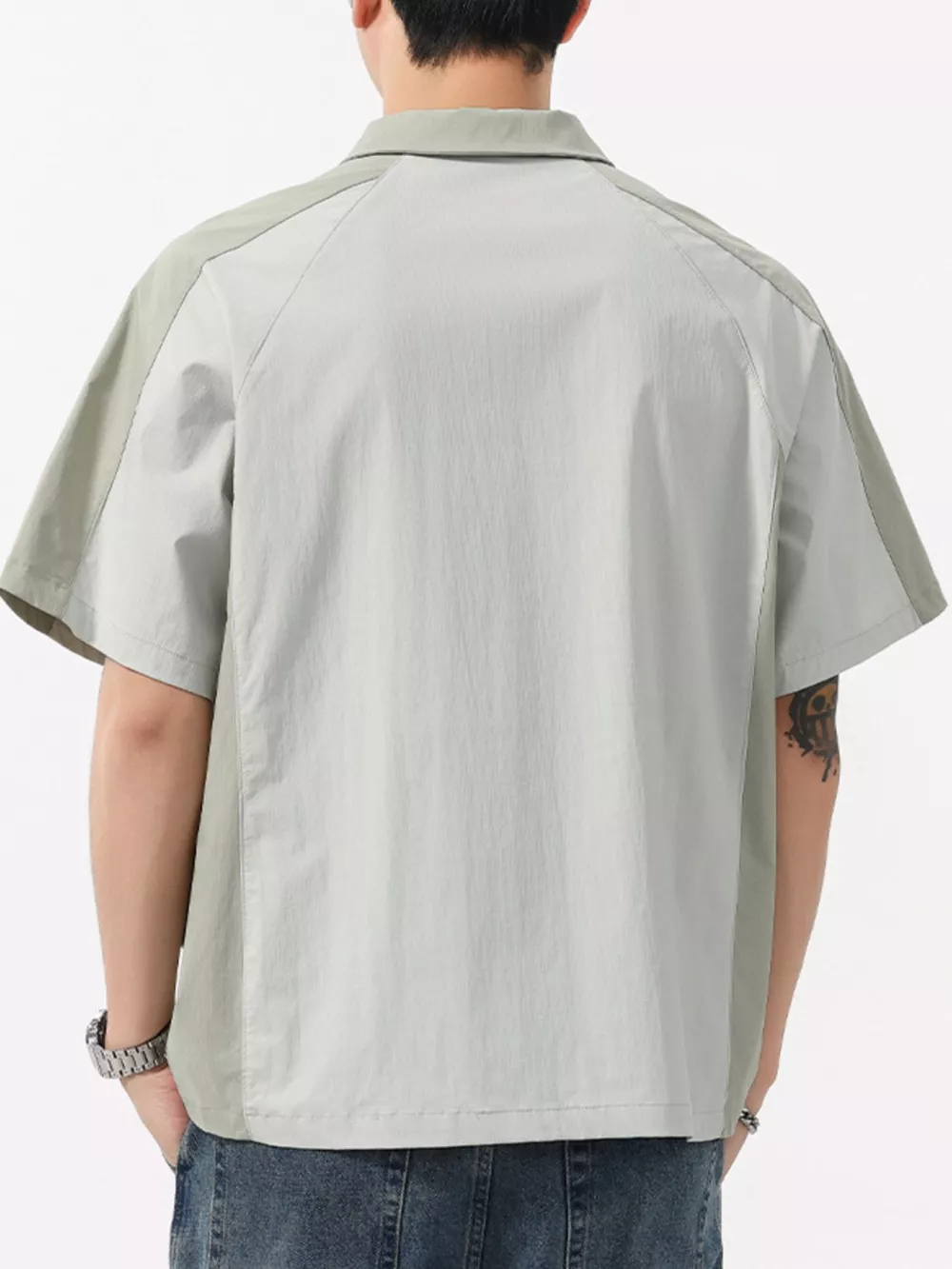 Men's Plus Size Quarter Zip Short Sleeve Polo, image 2