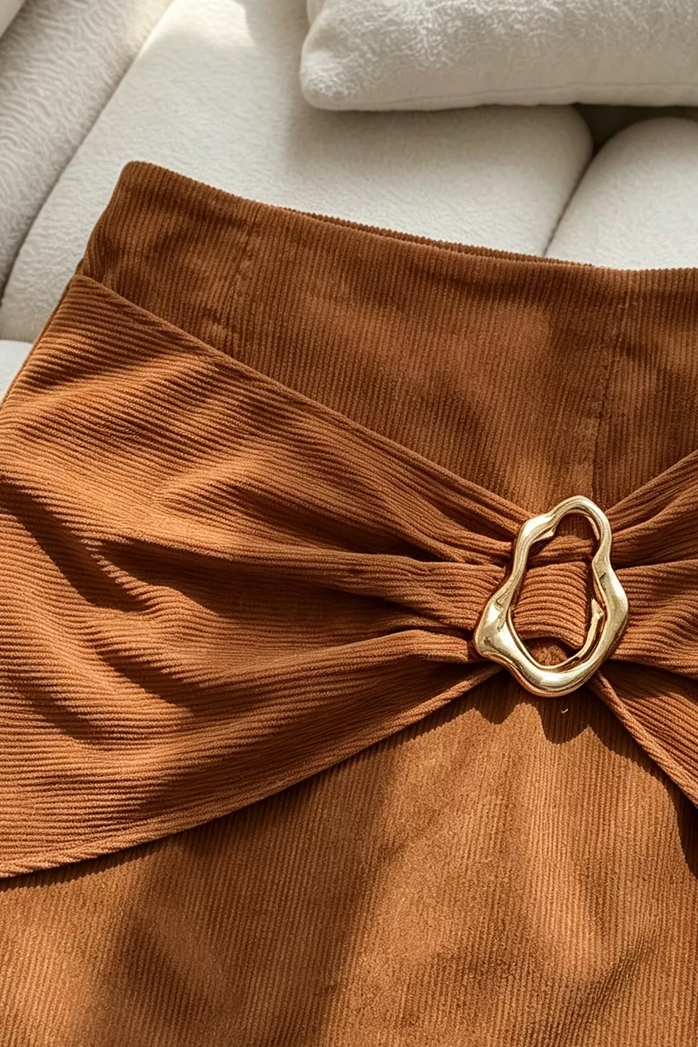 Metal Buckle Detail Mini Skirt, image 3