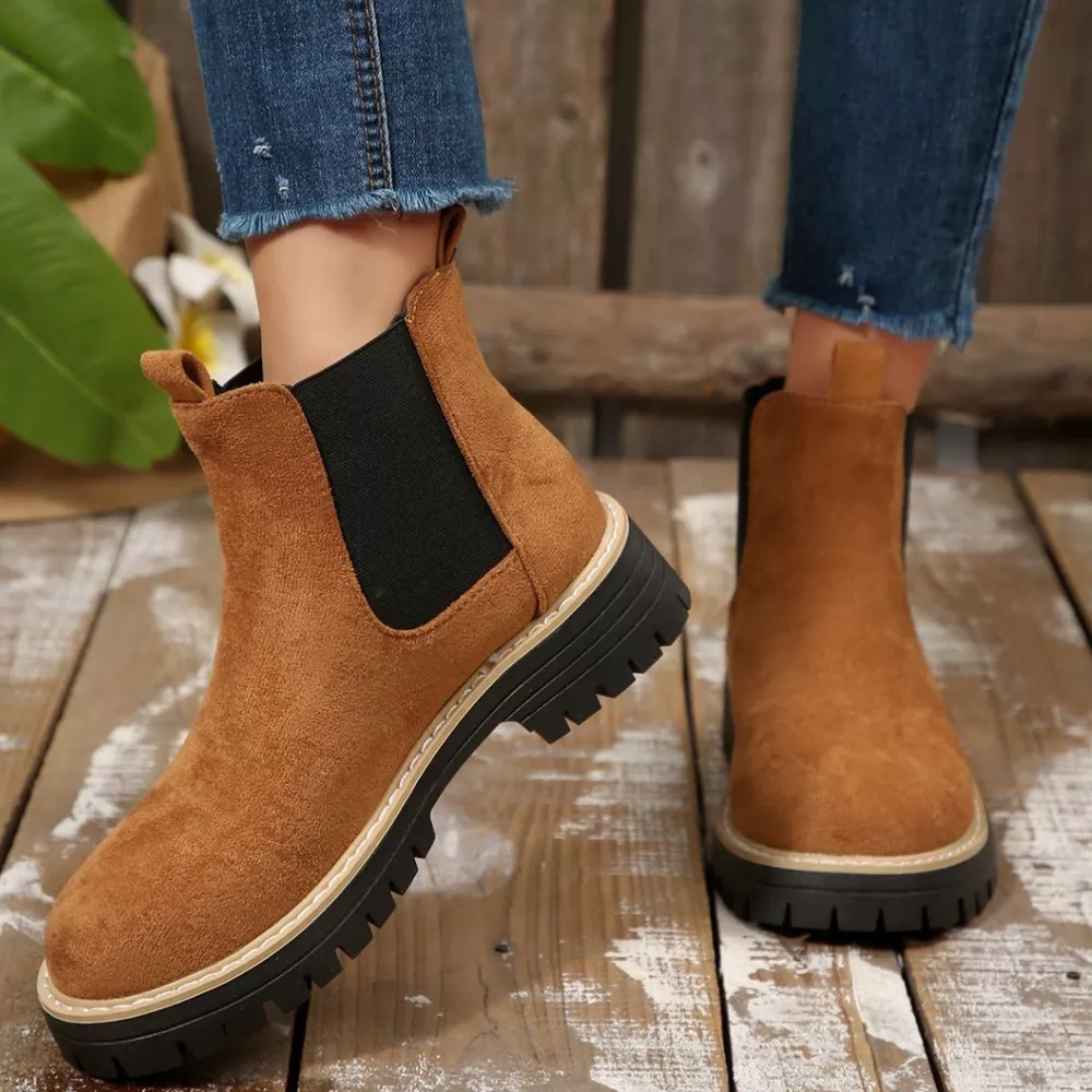 Round Toe Block Heels Boots, image 23