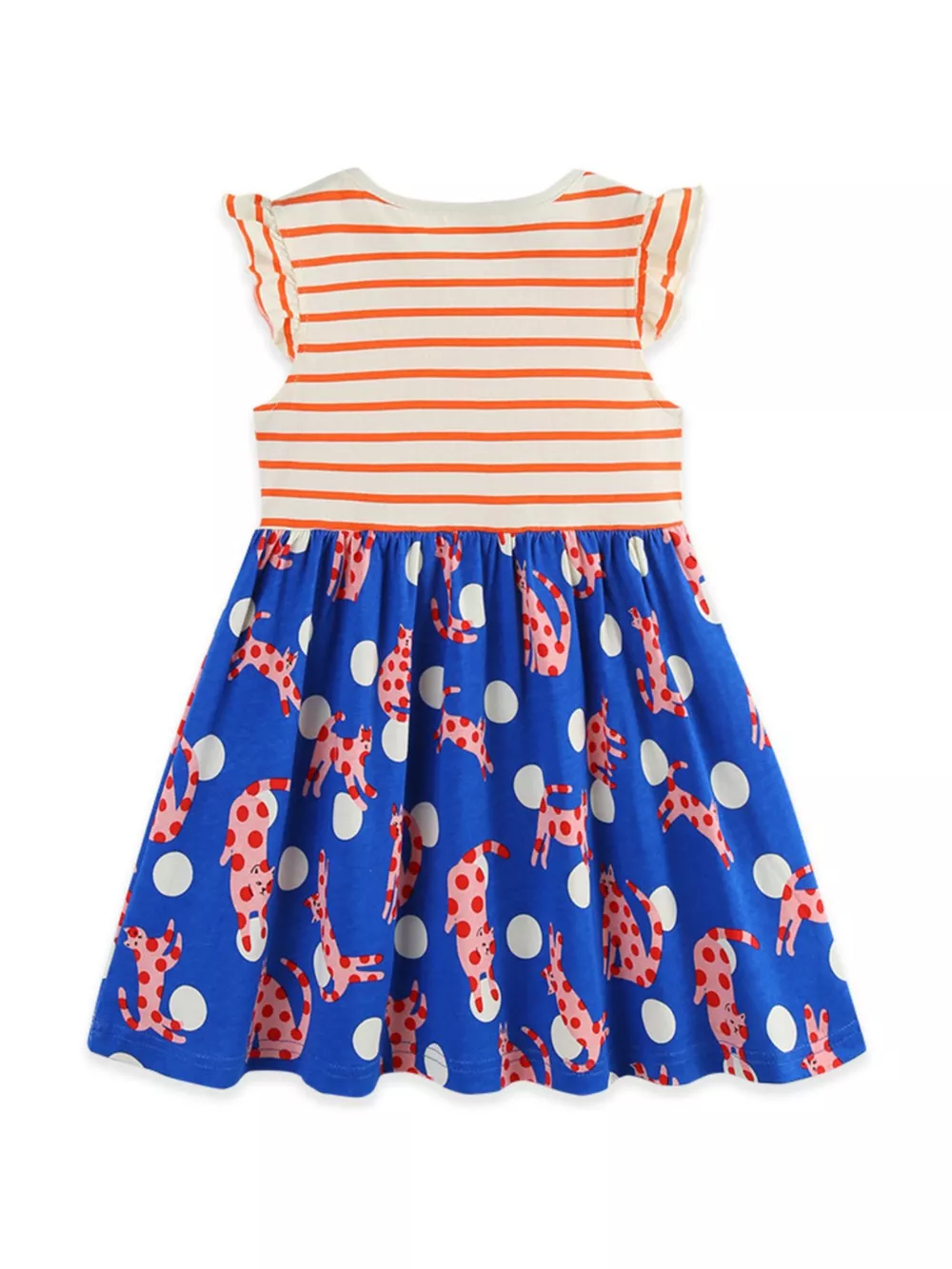 Children's Striped Animal Print Ruffled Dress, image 6