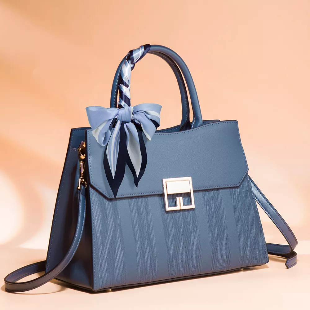 Scarf Decor Leather Handbag, image 7