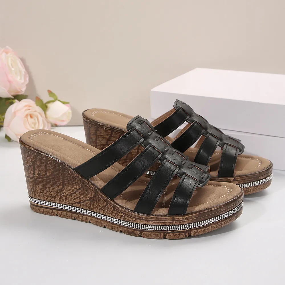 Wedge Platform Sandals with Multiple Strap Design, image 3