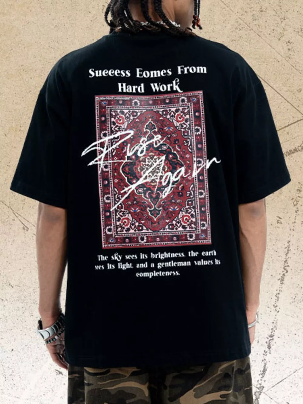 Men's Graphic Round Neck Oversized T-Shirt