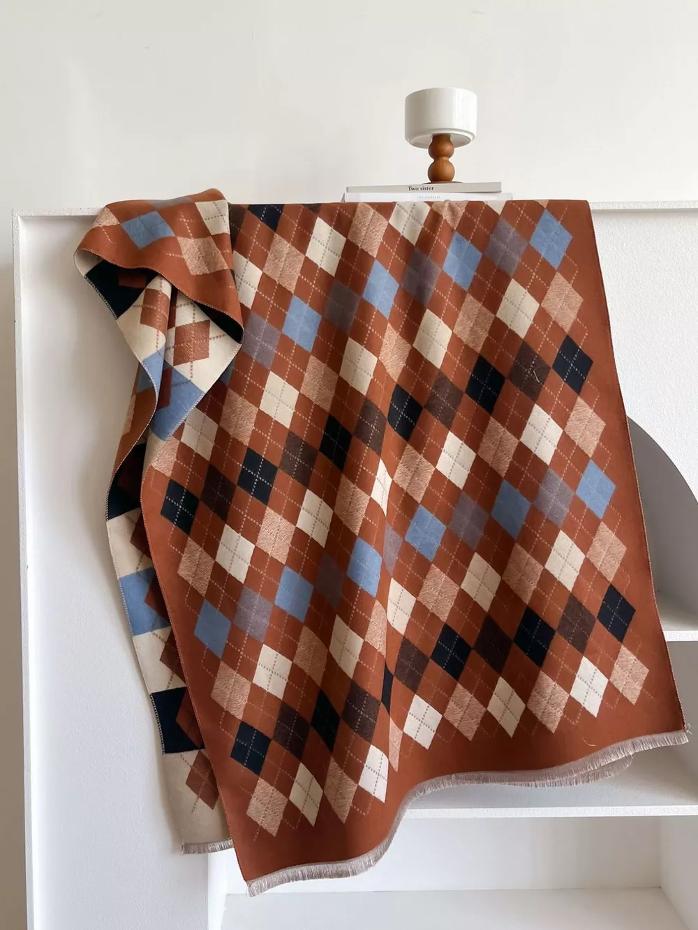Diamond Pattern Warm Scarf, image 6