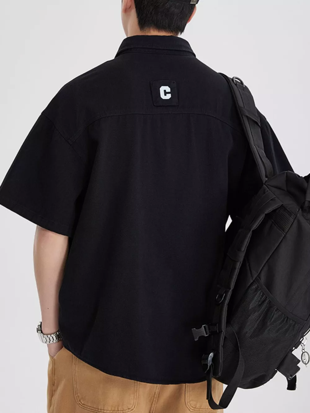 Men's Full Size Button Down Oversized Short Sleeve Shirt Plus Size, image 7