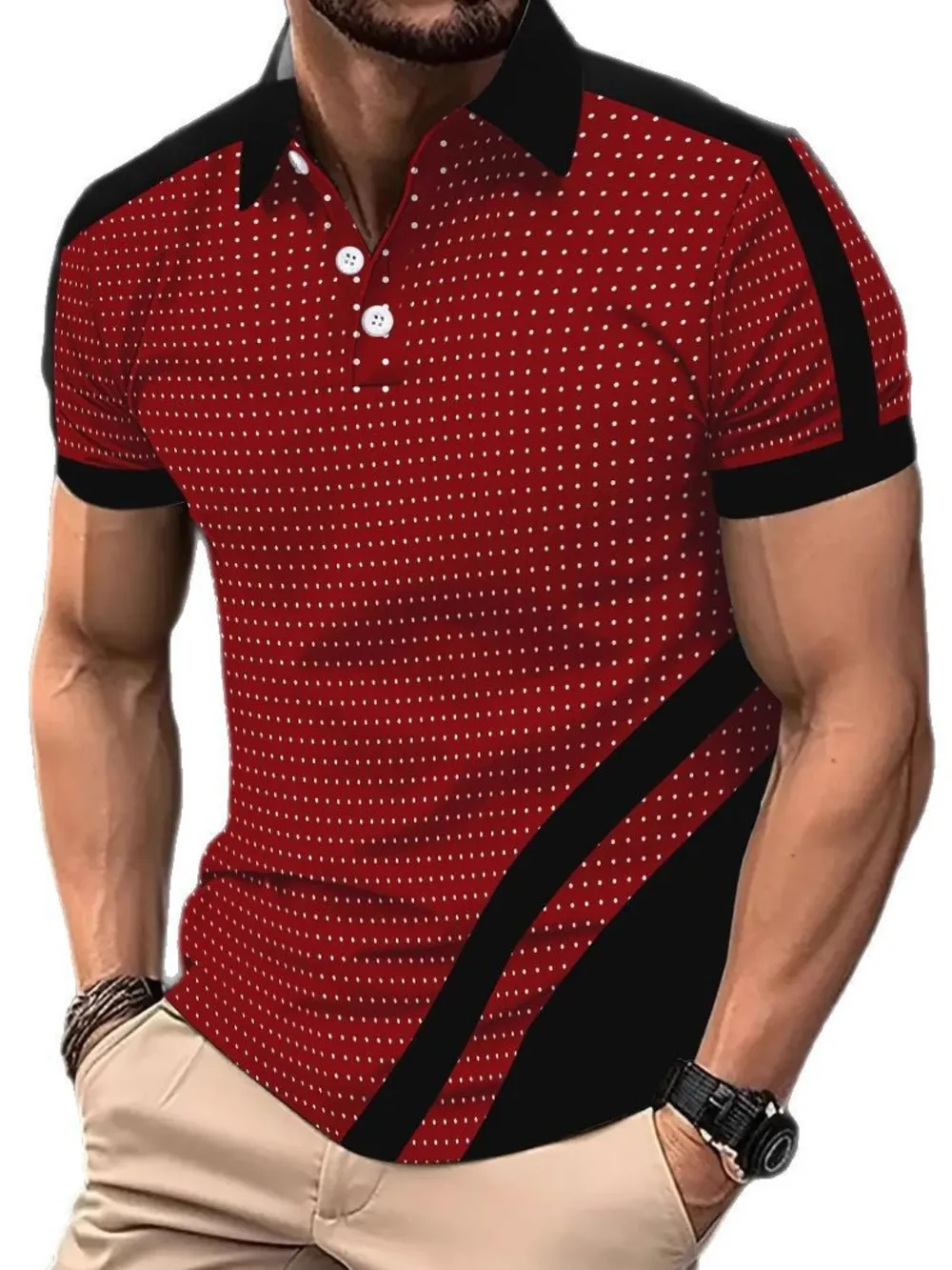 Men's Full Size Collared Neck Short Sleeve Polo Plus Size, image 3
