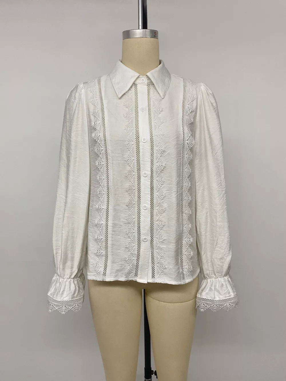 Lace-Trimmed Button-Down Shirt, image 10