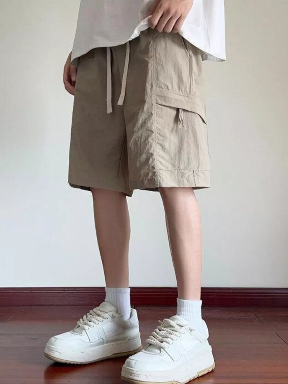 Men's Plus Size Cargo Shorts with Drawstring, image 4