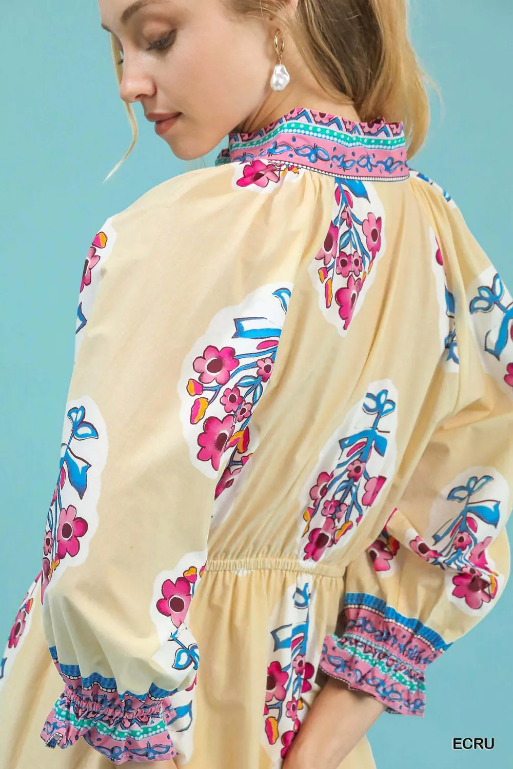 Flower Patch Border Print Midi Dress, image 4