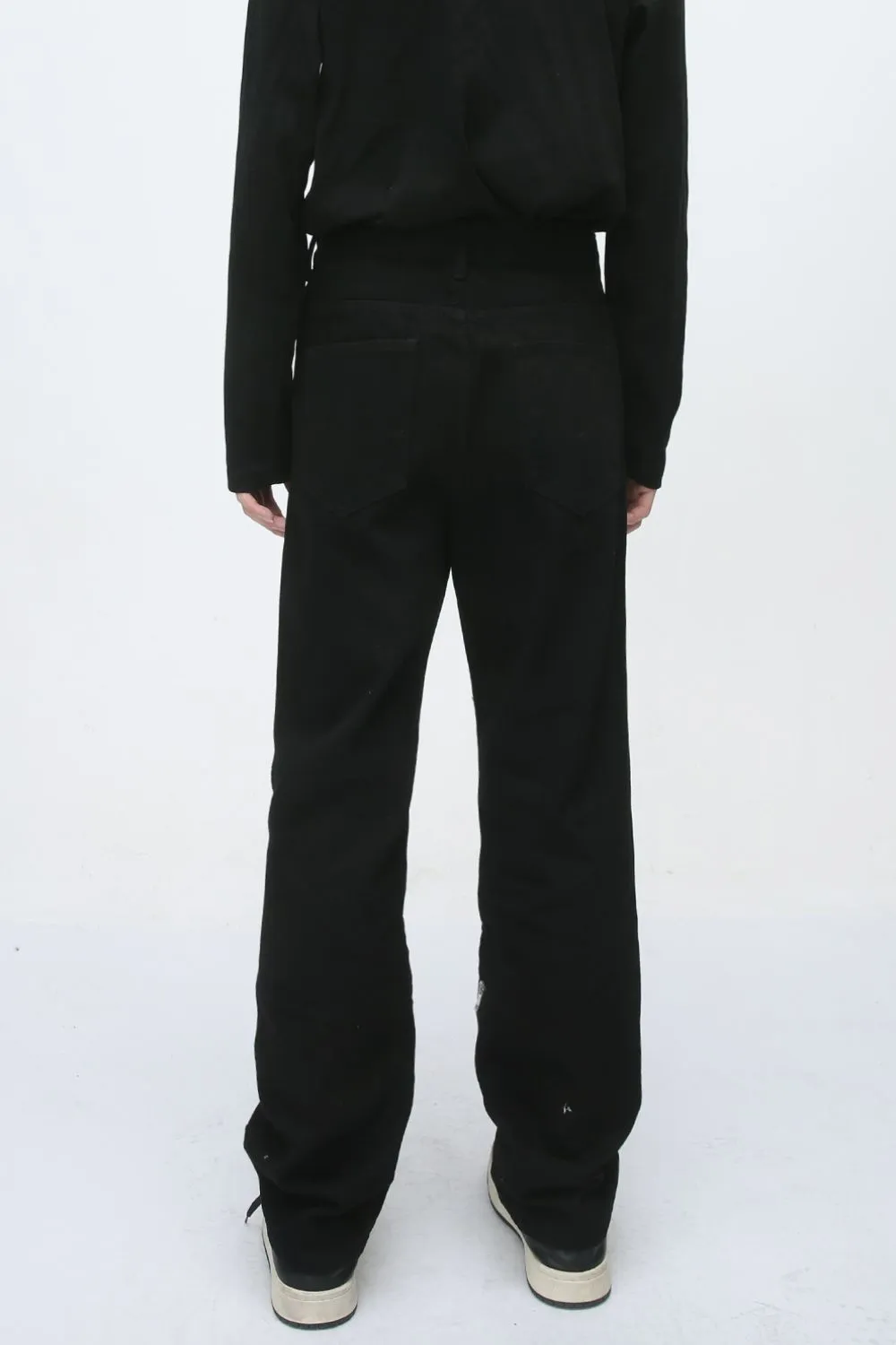 Men's Zip Decor Straight Leg Jeans, image 3