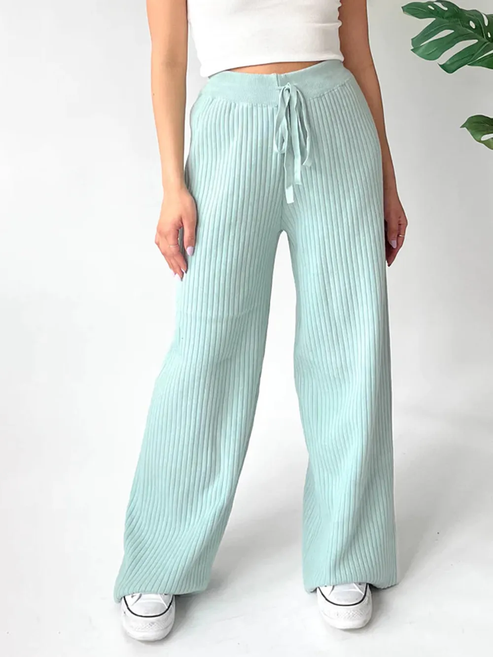 Ribbed Wide Leg Sweater Pants, image 18