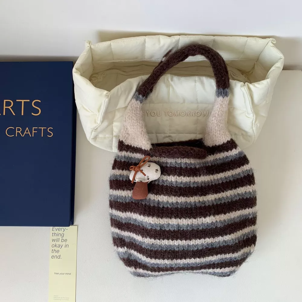 Knitted Striped Handbag