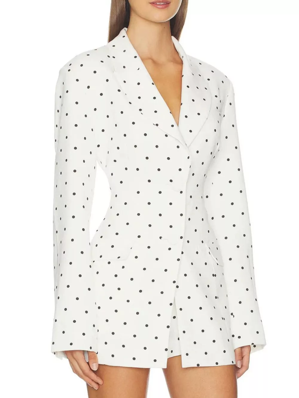 Polka Dot Single-Breasted Blazer, image 3