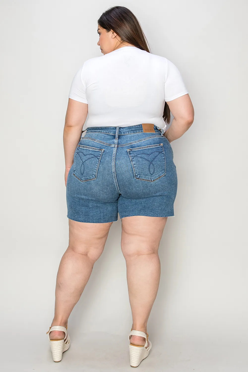 Full Size High Waist Slim Denim Shorts, image 7