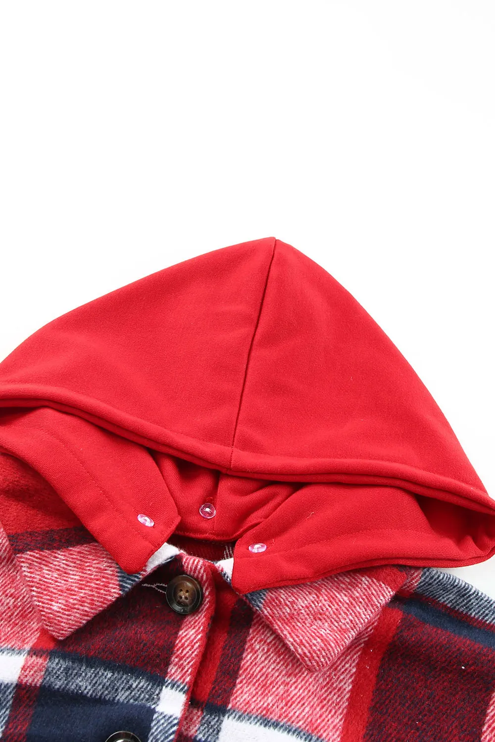 Plaid Button Up Hooded Shacket, image 14