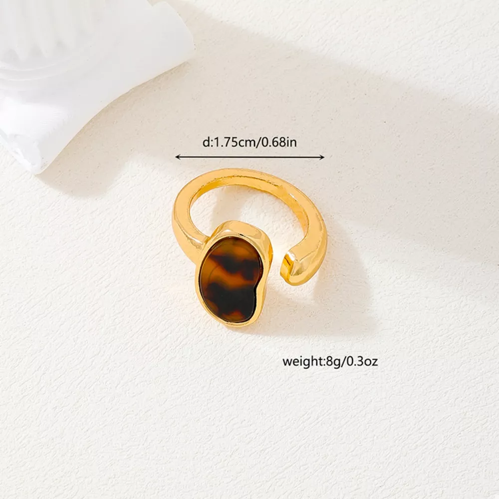 18K Gold-Plated Oval Open Ring, image 6
