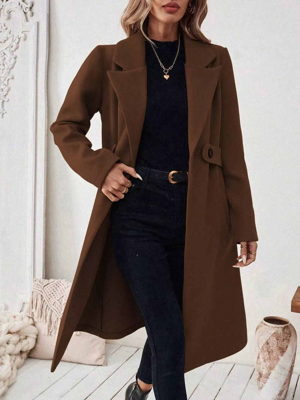 Single-Button Longline Coat, image 12