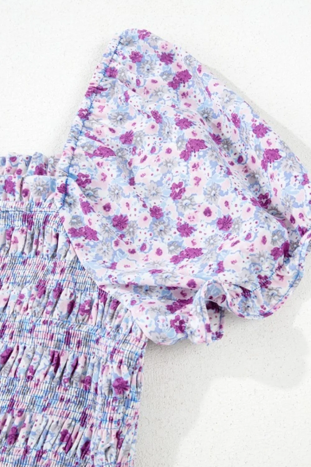 Tiered Floral Shirred High Waist Maxi Dress, image 14