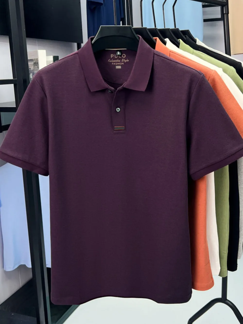 Men's Plus Size Button Detail Short Sleeve Polo, image 4