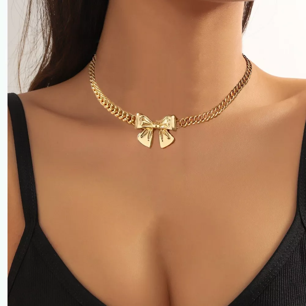 18K Gold-Plated Bowknot Chain Necklace