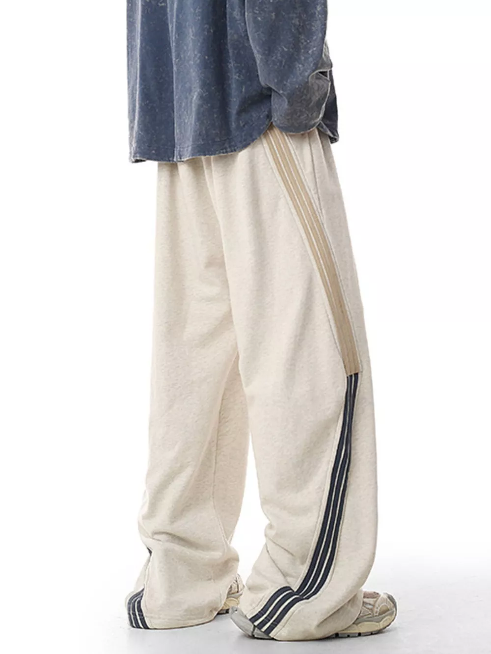 Men's Plus Size Side Striped Relaxed Fit Casual Pants, image 8