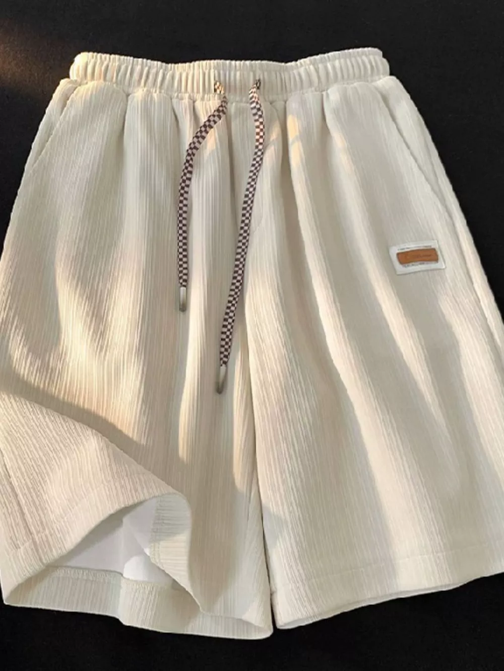 Plus Size Checkerboard Drawstring Casual Shorts, image 10