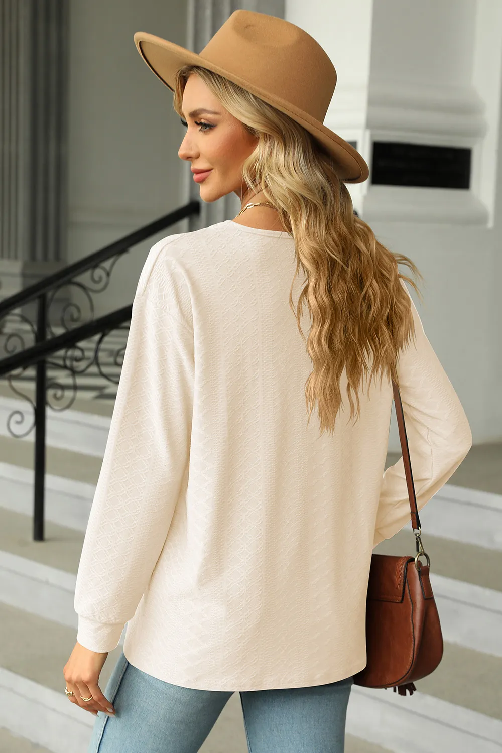 V-Neck Long Sleeve T-Shirt, image 29