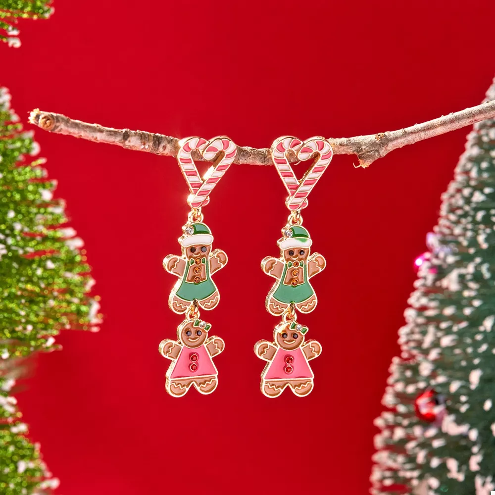 Christmas Gingerbread Drop Earrings, image 4