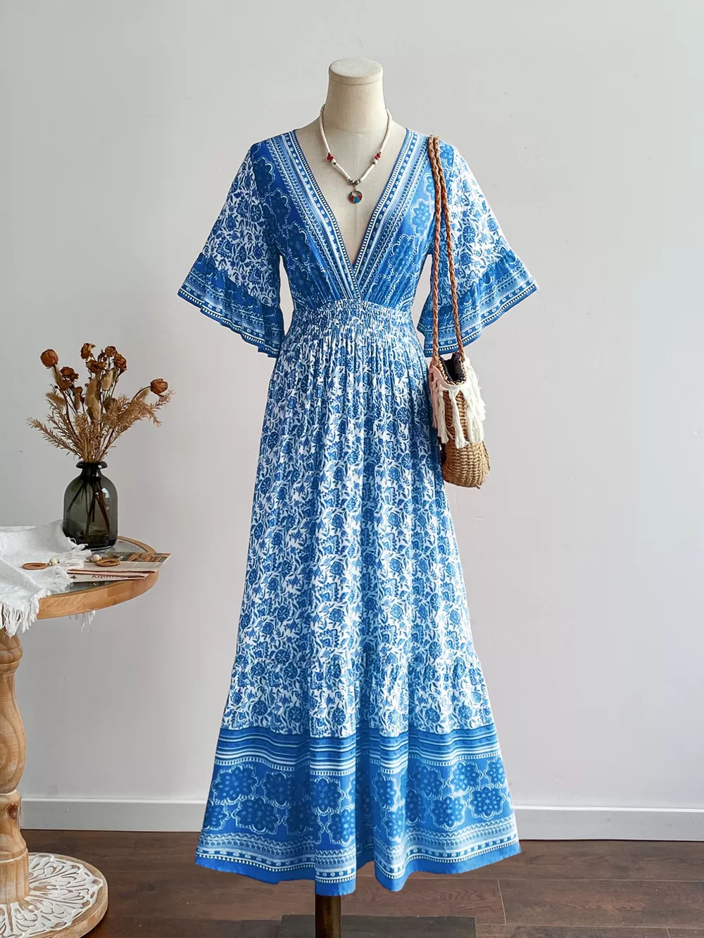 Floral Print Flounce Sleeve Dress, image 4