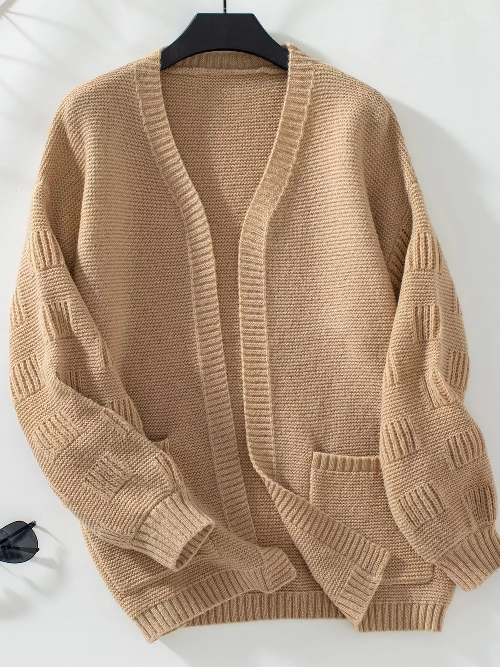 Textured Knit Open Front Cardigan, image 14