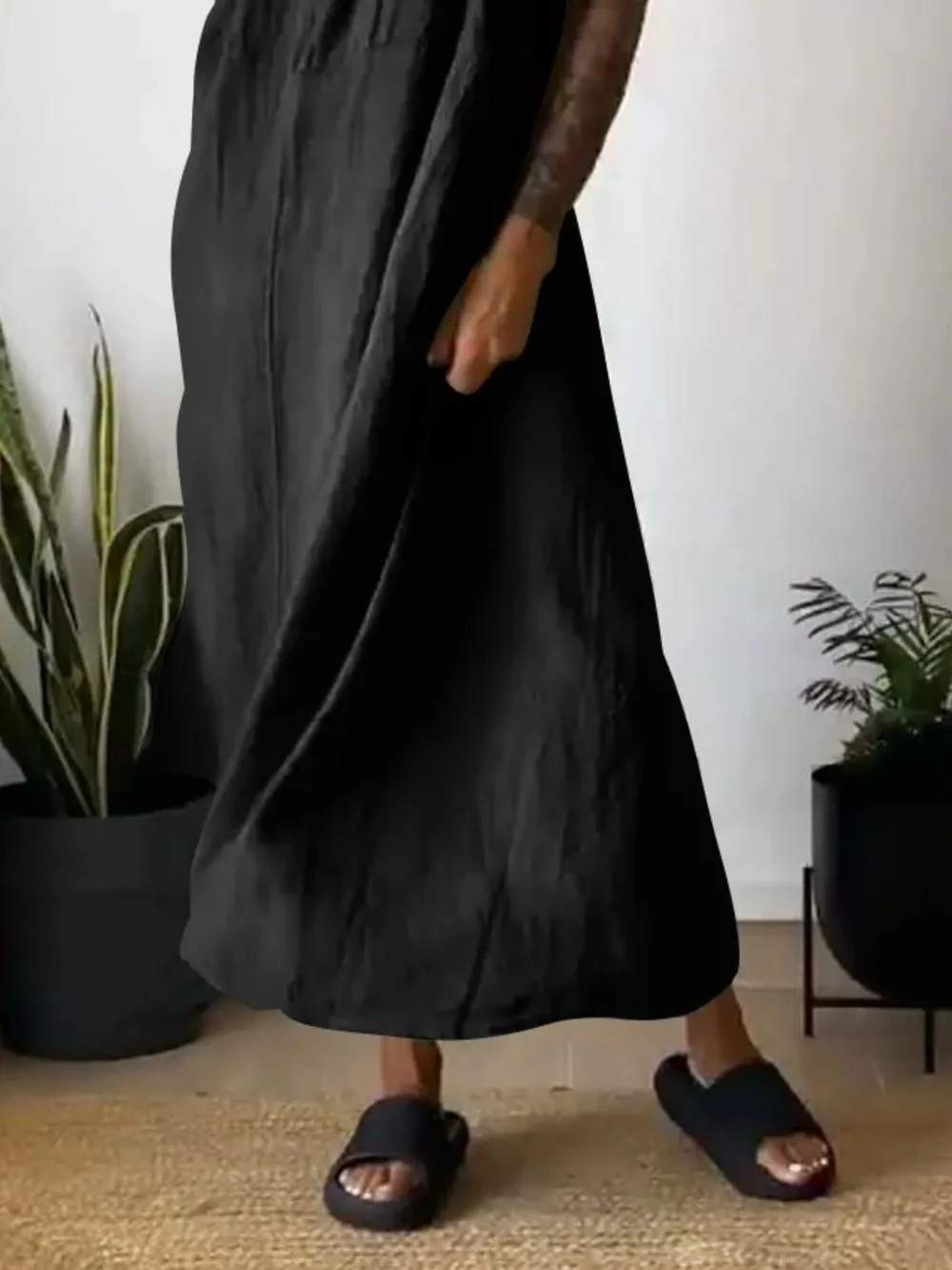 Full Size Ruched Cami Maxi Dress with Pockets Plus Size, image 15
