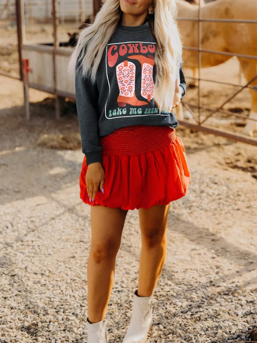 Cowboy Queen Card Drop Shoulder Graphic Sweatshirt, image 2