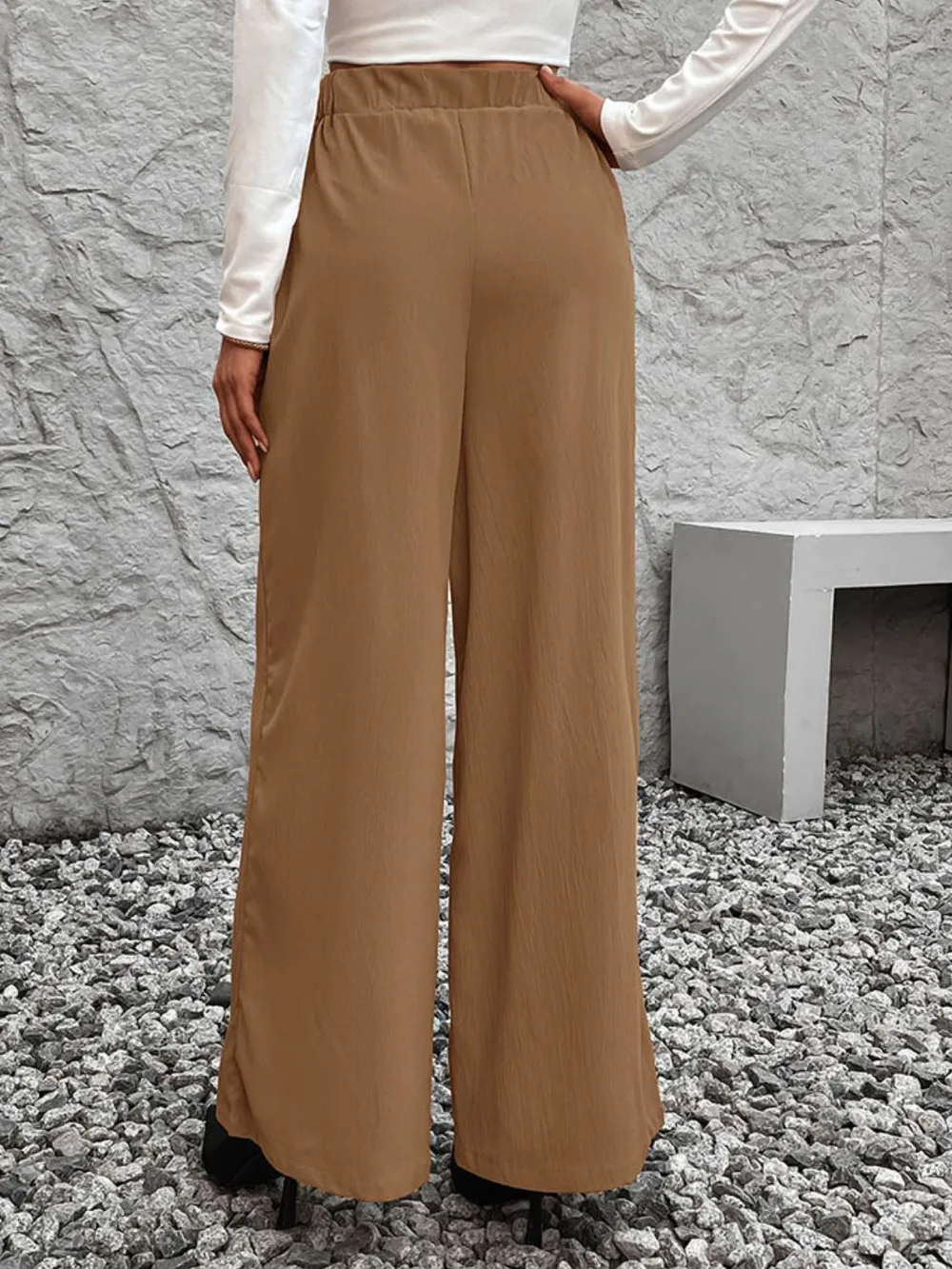 Tied High Waist Wide Leg Pants, image 4