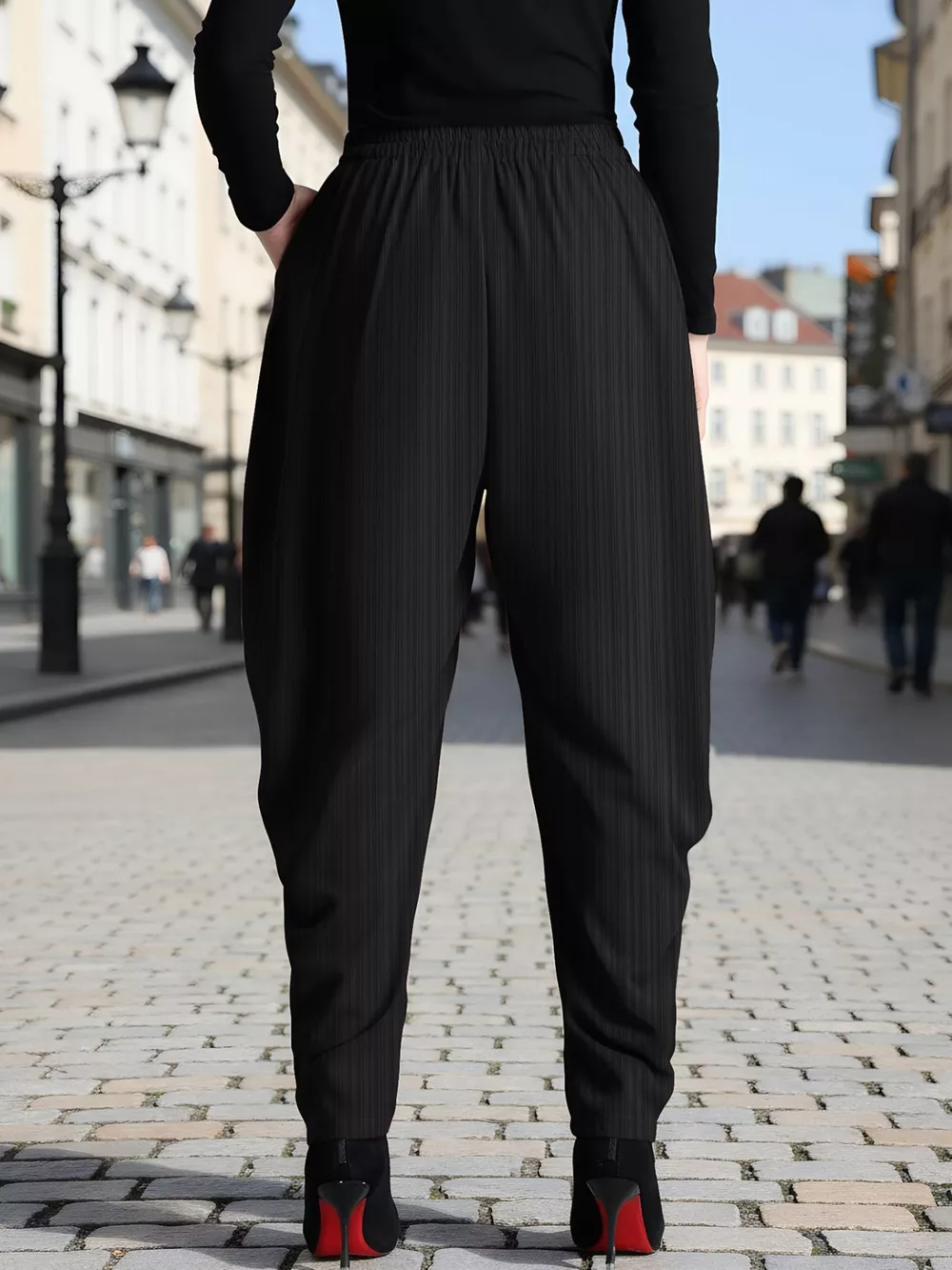 Plus Size Elastic Waist Causal Pants, image 4