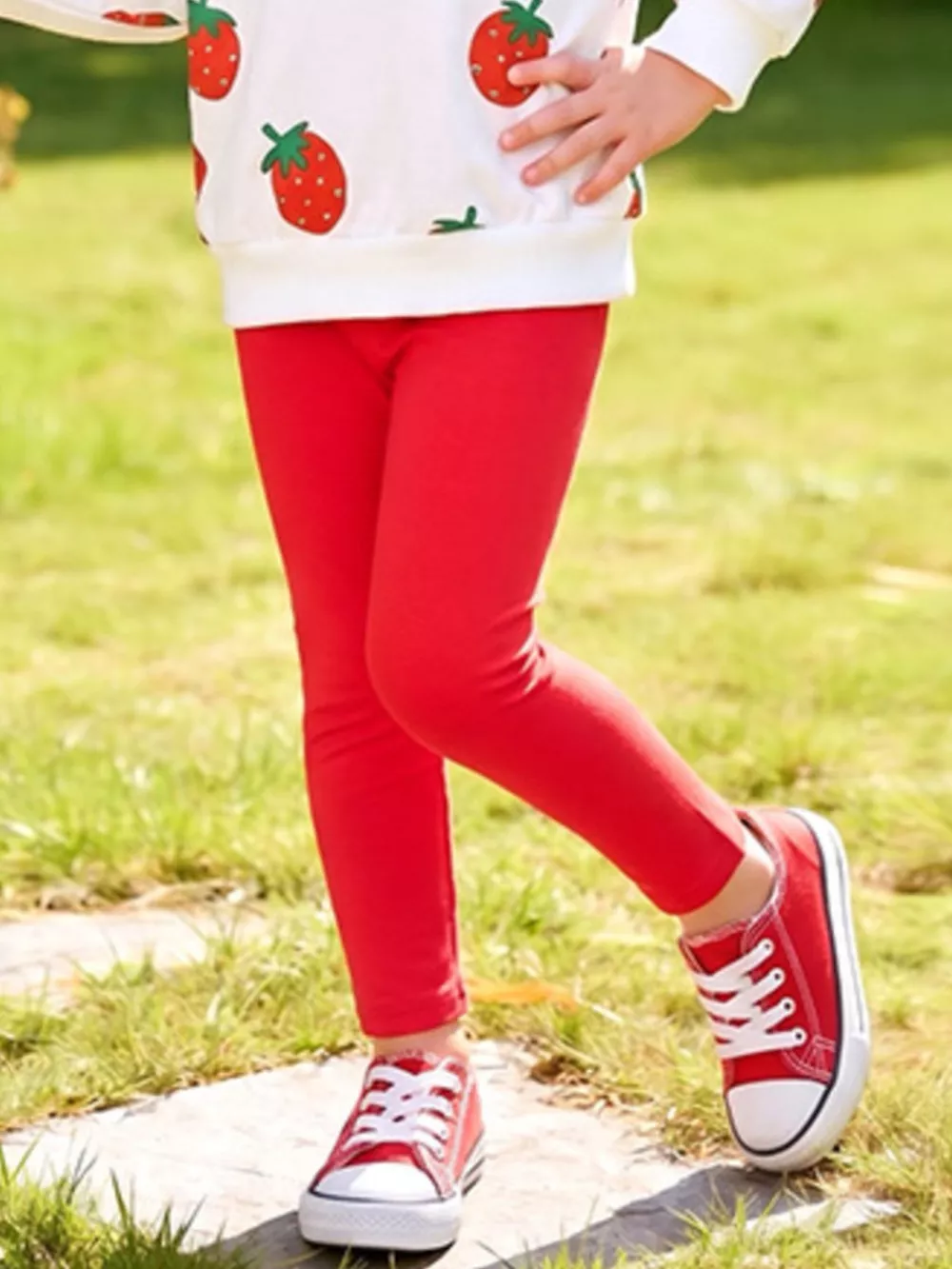 Children's Strawberry Long Sleeve Sweatshirt and Leggings Set, image 4