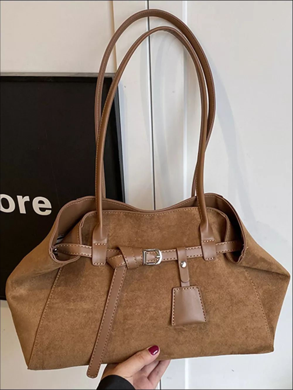 Lightweight Suede Shoulder Bag, image 15