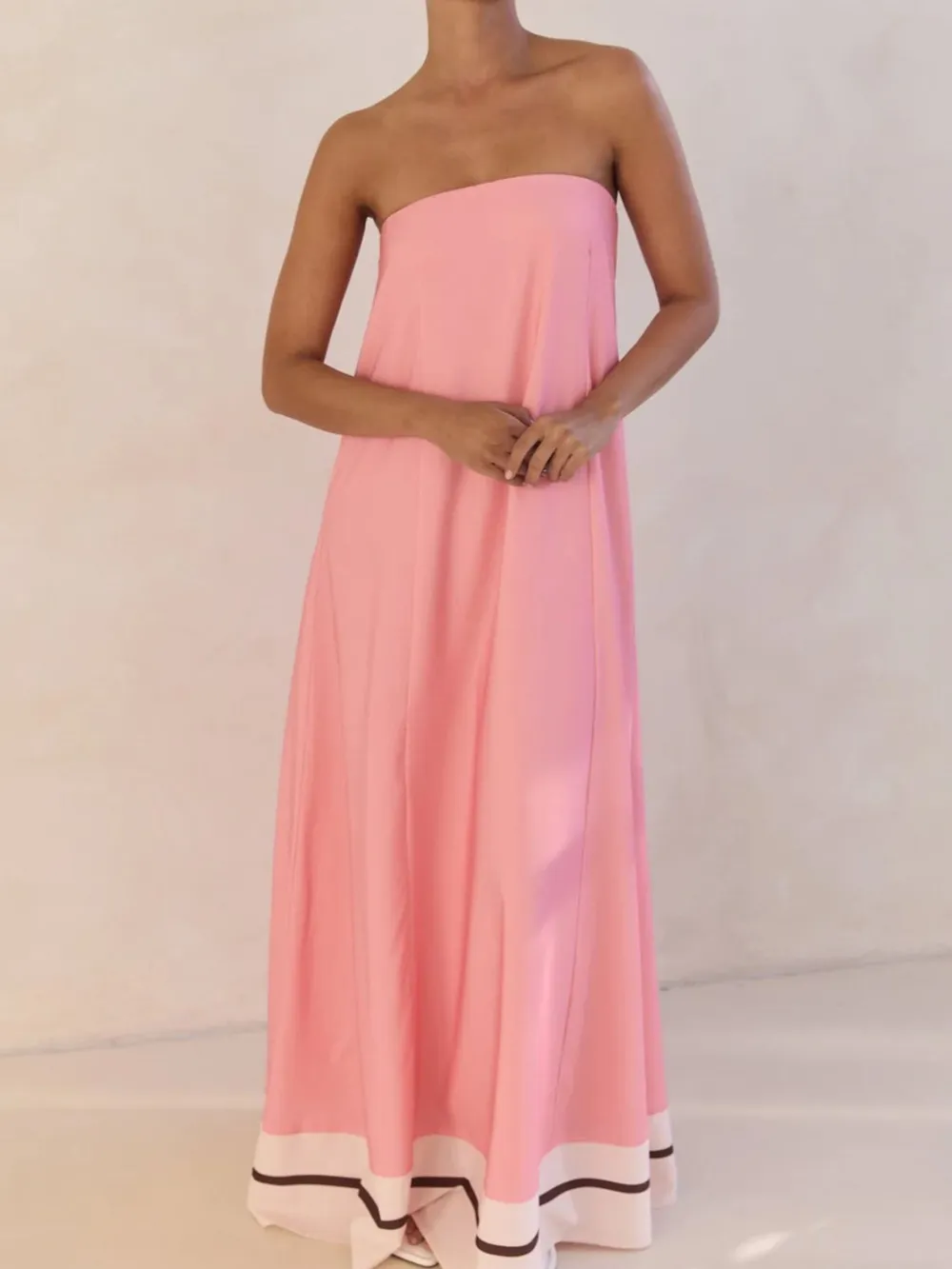 Smocked Printed Tube Maxi Dress, image 20
