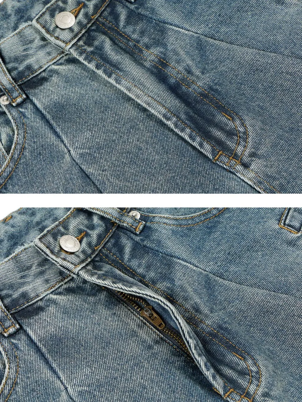 Men's Washed Wide Leg Jeans, image 5