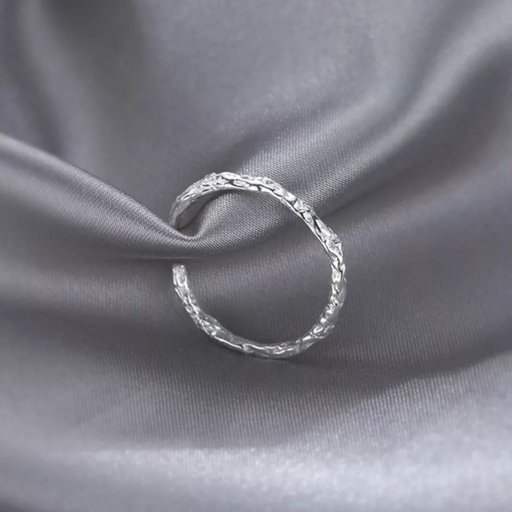 925 Sterling Silver Textured Open Ring, image 3