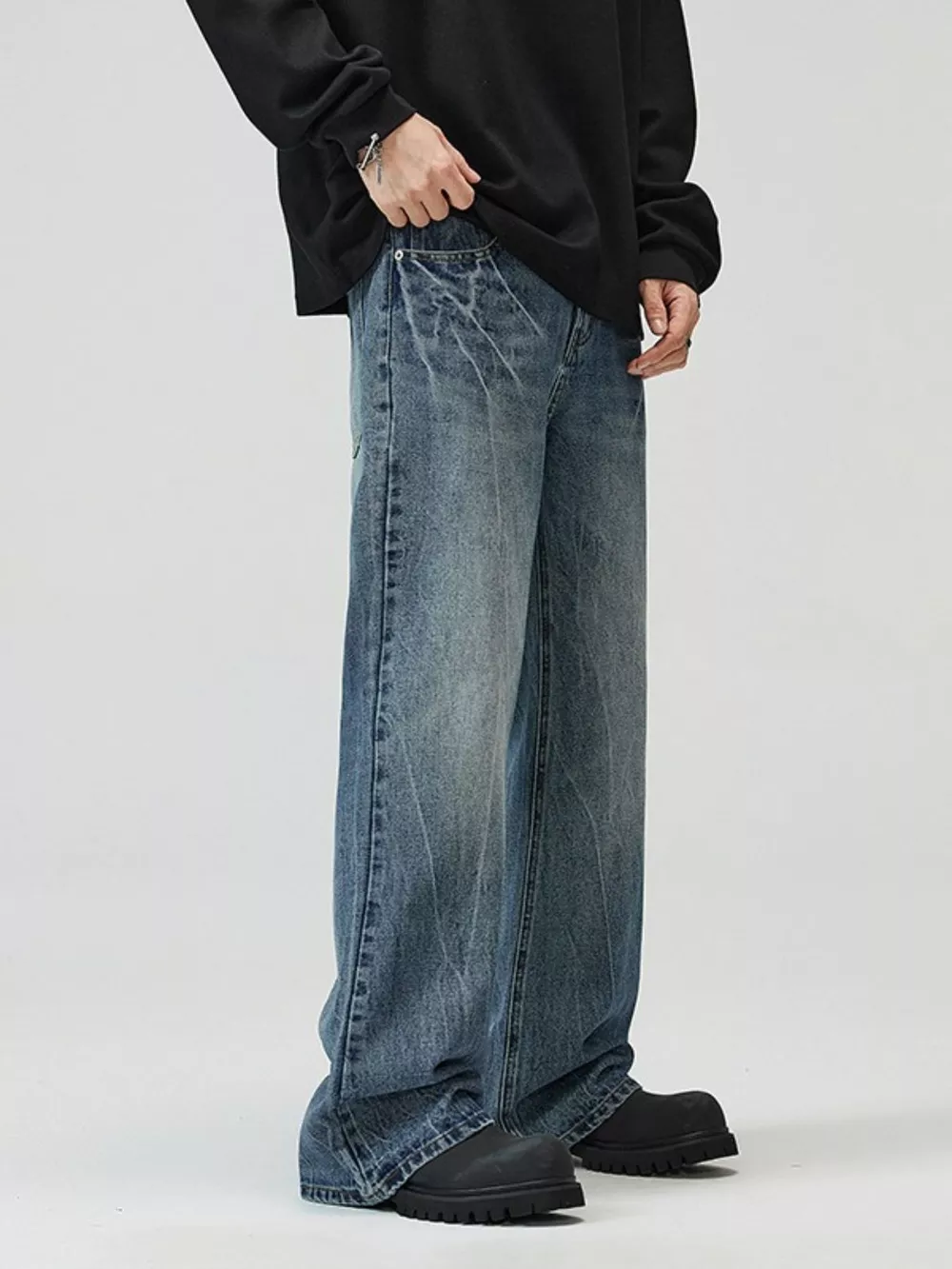 Men's Full Size Wide Leg Jeans Plus Size, image 6