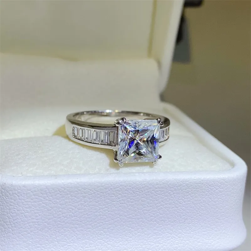 3 Carat Moissanite 925 Sterling Silver Square Shape Ring, image 3