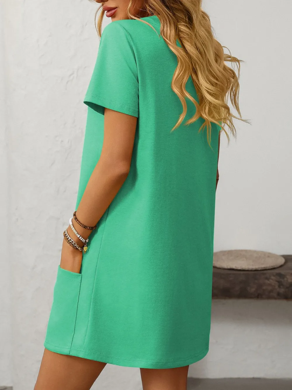 Square Neck Short Sleeve Mini Dress, image 26
