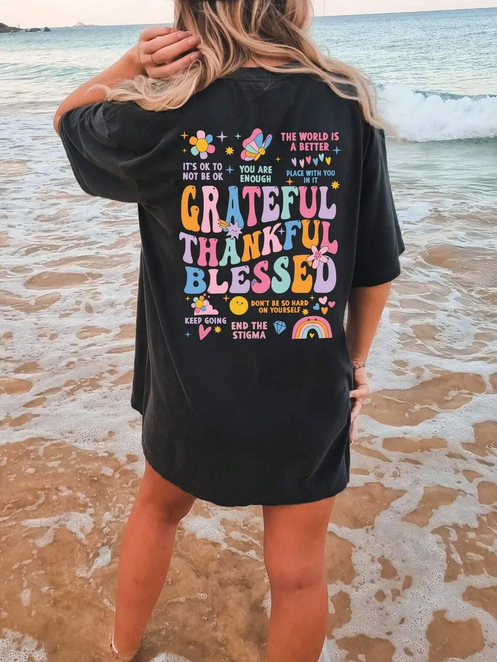 Letter Graphic Round Neck Short Sleeve T-Shirt, image 14