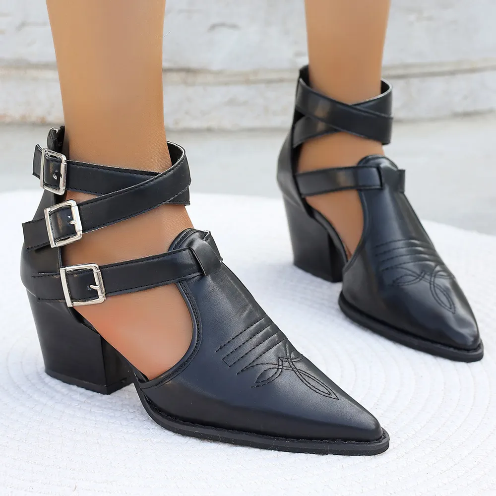 Point Toe Block Heels Sandals, image 2