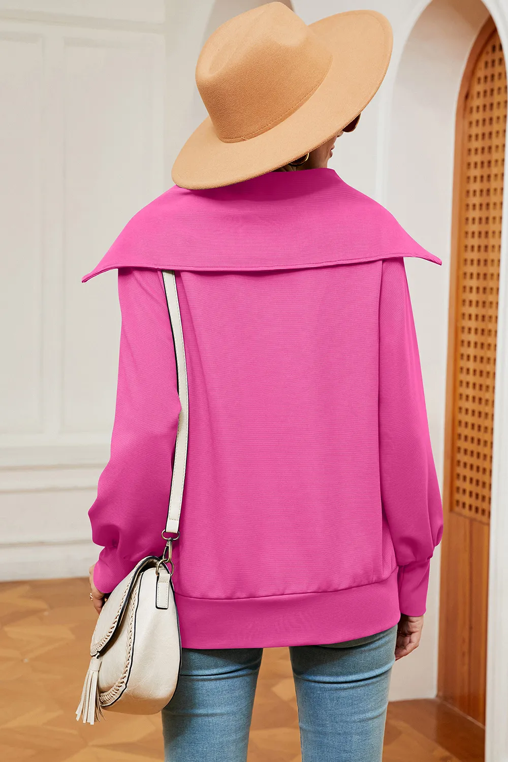 Half Zip Lantern Sleeve Sweatshirt, image 20