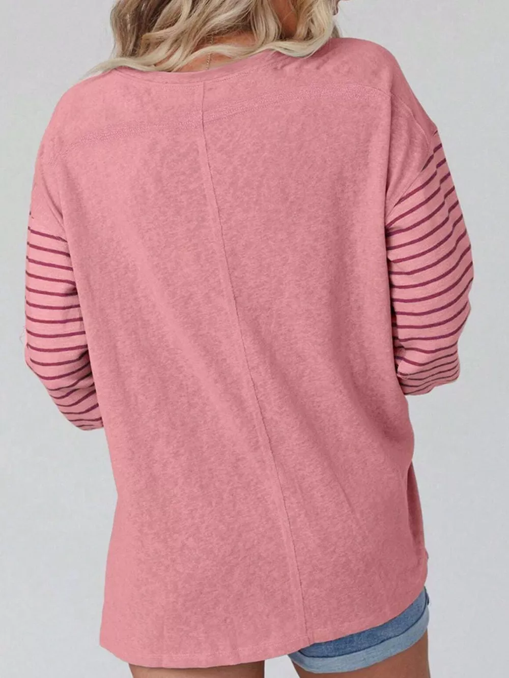 Striped Color Block Long Sleeve T-Shirt, image 7