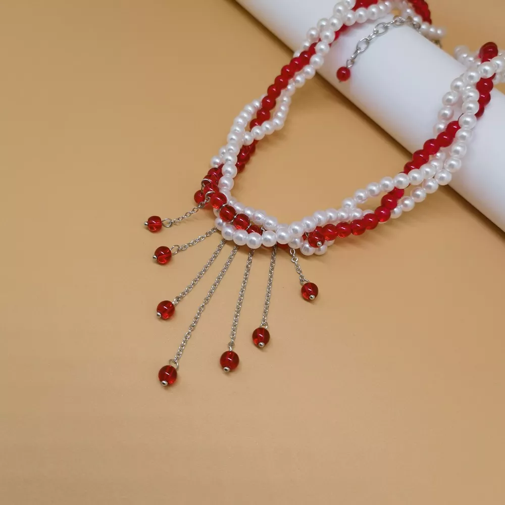 Twisted Bead Tassel Necklace, image 5