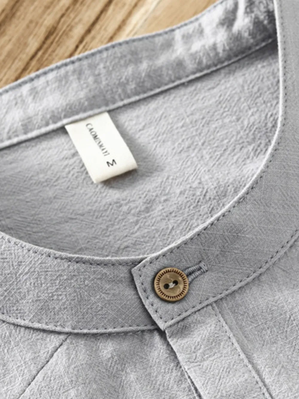 Men's Plus Size Short Sleeve Button Detail Blouse, image 8
