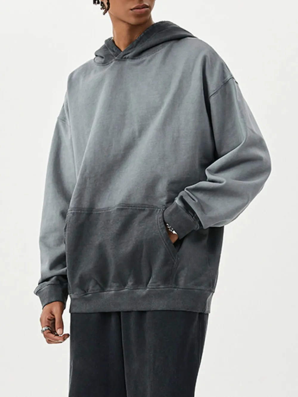 Men's Drop Shoulder Long Sleeve Hoodie, image 5
