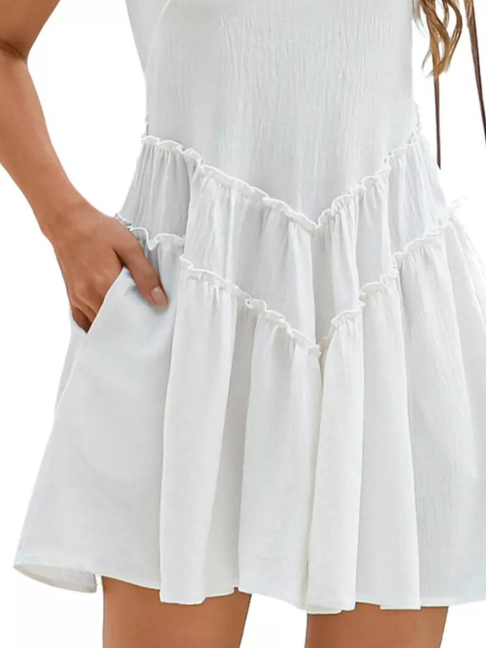 Round Neck Sleeveless Mini Dress, image 3